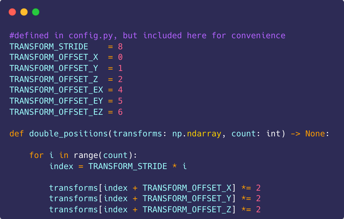 array access with stride and offset